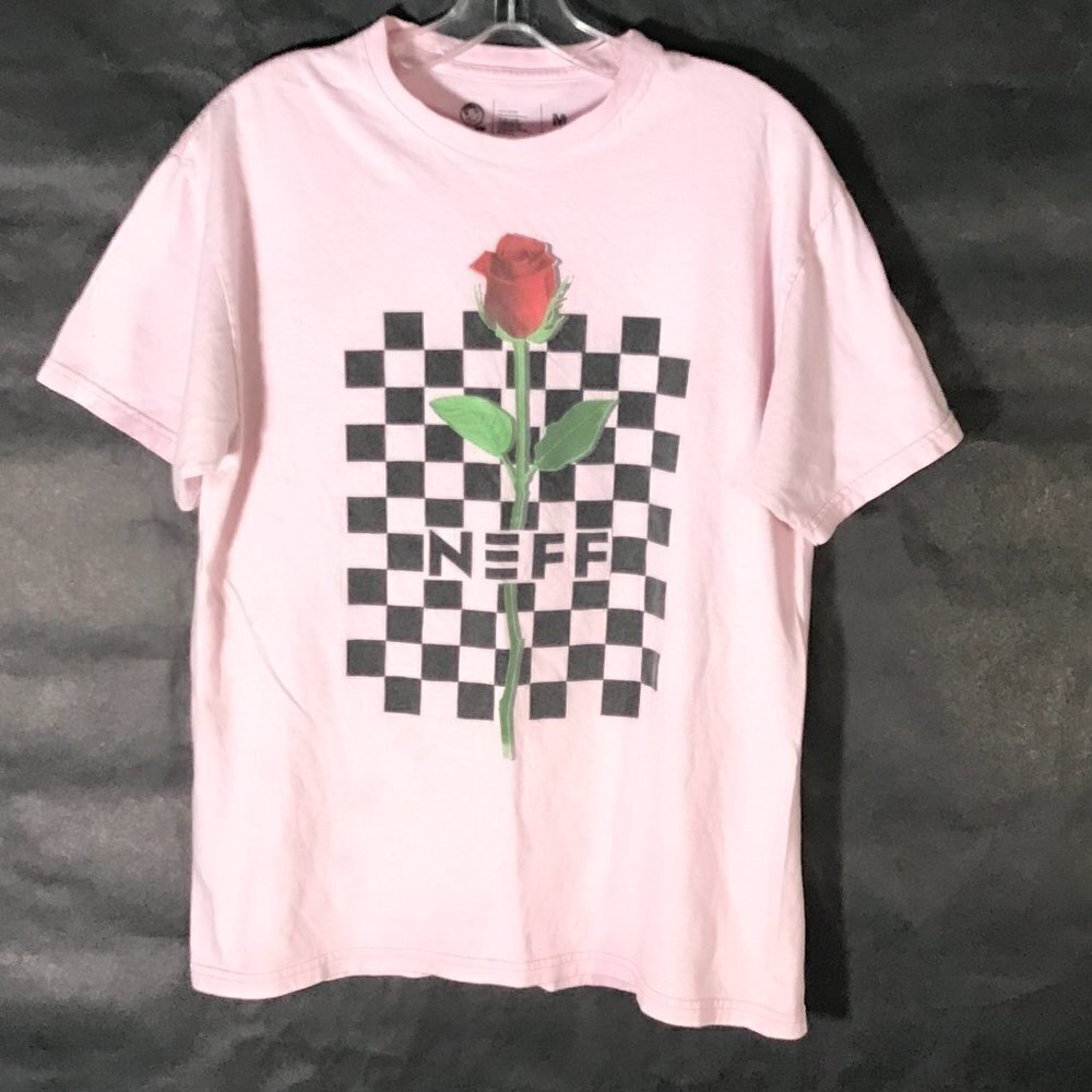 NEFF Pink Checkerboard Rose Short Sleeve  Tee T Shirt